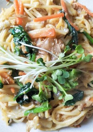 ༺脱平凡バター醤油パスタ🍝༻味変ひと手間-レシピのメイン写真