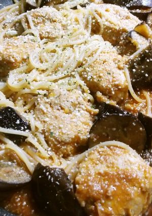茄子と手作りミートボールのパスタ-レシピのメイン写真