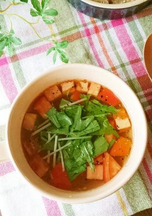 お湯を注ぐだけ♪トマトのコンソメスープ-レシピのメイン写真