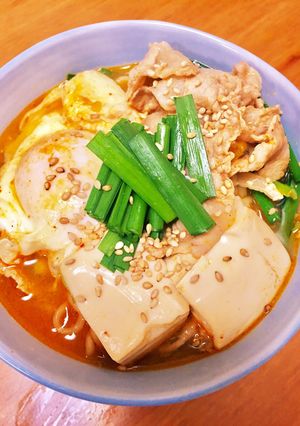 肌寒い季節に☆豆腐チゲ風の辛ラーメン-レシピのメイン写真