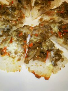 キンピラごぼうで☆ご飯ピザ♪-レシピのメイン写真