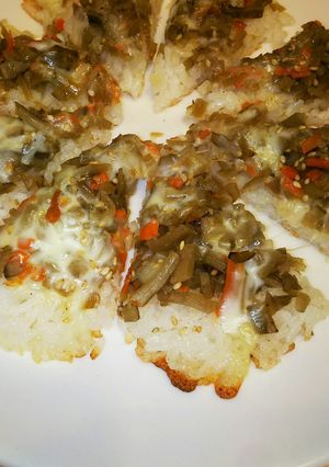 キンピラごぼうで☆ご飯ピザ♪-レシピのメイン写真
