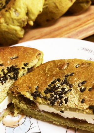 抹茶　くるみ　平焼きパン-レシピのメイン写真