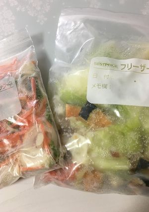 ズボラのための野菜ミックス冷凍袋-レシピのメイン写真