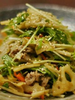 根菜と水菜の満足サラダ-レシピのメイン写真