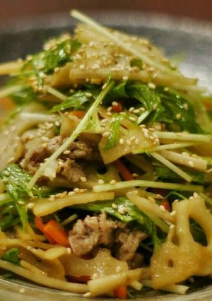 根菜と水菜の満足サラダ-レシピのメイン写真
