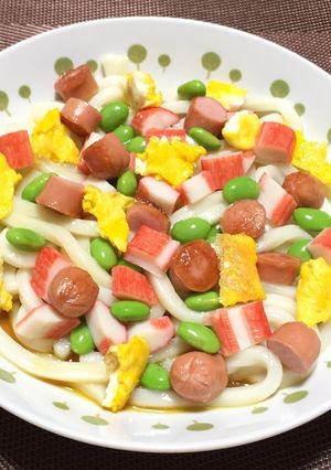 簡単！うどん彩りパスタ!(^^)!-レシピのメイン写真