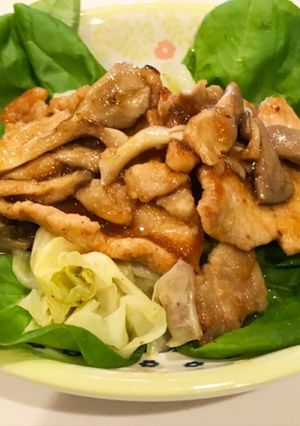 豚ロースと木の子のおろし玉ねぎソテー-レシピのメイン写真