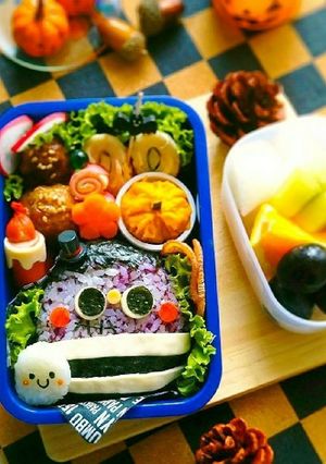 フランケンとおばけちゃんのハロウィン弁当-レシピのメイン写真