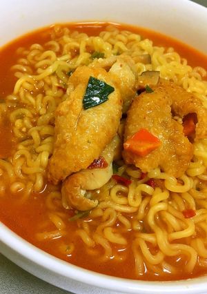 鶏皮でコクうま！辛ラーメン♪-レシピのメイン写真