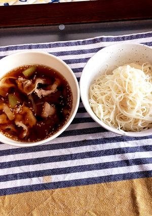 ちゃちゃっと温か肉汁ソーメン☆-レシピのメイン写真