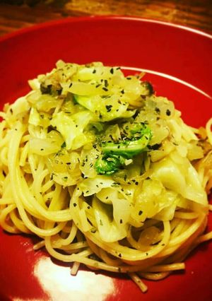 アンチョビキャベツとマッシュルームパスタ-レシピのメイン写真