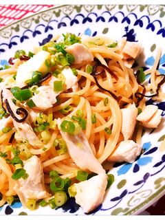バター香る♪ささみとねぎの柚子胡椒パスタ-レシピのメイン写真