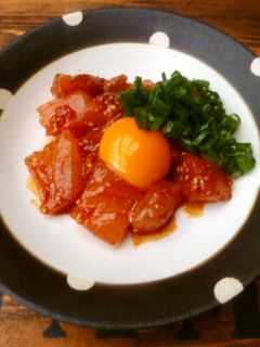 お酒がススム♡まぐろユッケ♪-レシピのメイン写真