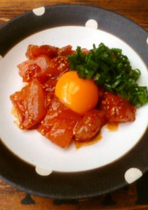 お酒がススム♡まぐろユッケ♪-レシピのメイン写真