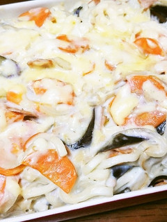 時短!モチモチ食感がいい♡うどんグラタン-レシピのメイン写真