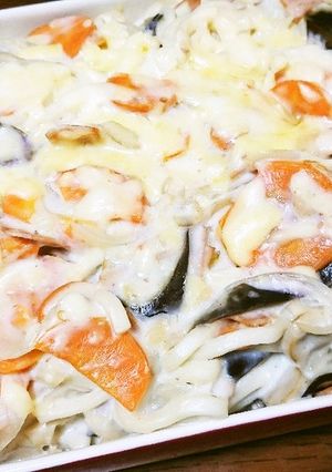 時短!モチモチ食感がいい♡うどんグラタン-レシピのメイン写真