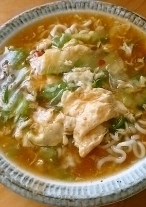 しゃきしゃきレタスとかき玉の辛ラーメン-レシピのメイン写真