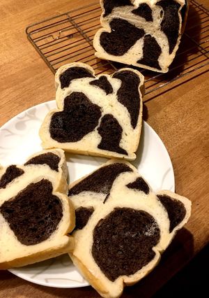 ふわふわ〜★白い牛柄食パン-レシピのメイン写真