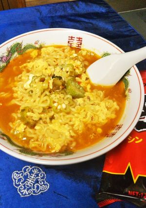 辛ラーメン☆オクラのトロミで酸辣湯麺-レシピのメイン写真