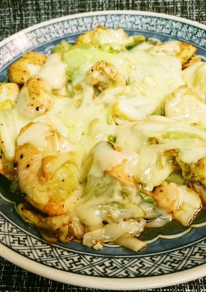 キャベツとササミのマヨ炒めチーズのせ-レシピのメイン写真