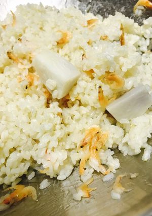里芋 桜エビ 炊き込みご飯 QC白だし-レシピのメイン写真