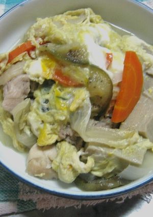 鶏もも肉茄子卵とじ-レシピのメイン写真