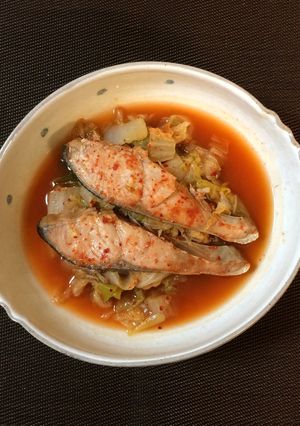 鮭と白菜とネギのキムチダレ煮-レシピのメイン写真