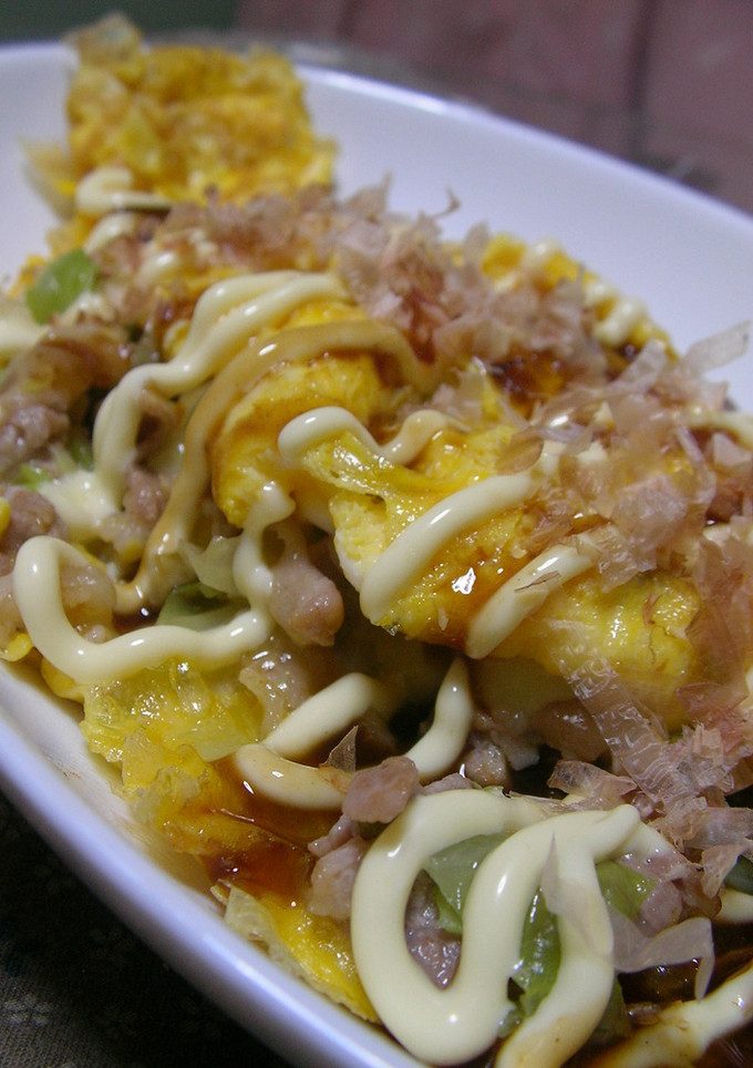 【男の料理】お好み焼き風オムレツ-レシピのメイン写真