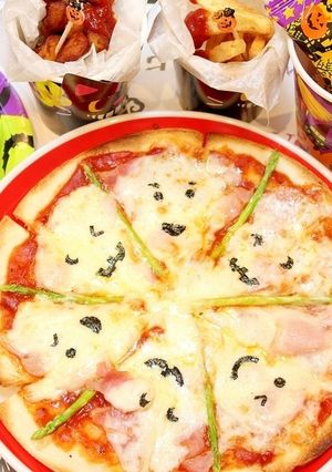 アスパラベーコンとモッツァレラおばけピザ-レシピのメイン写真