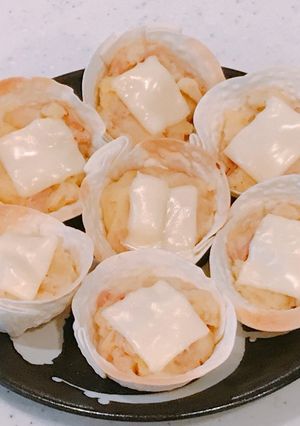 餃子の皮カップで、ベーコンポテトパイ風！-レシピのメイン写真