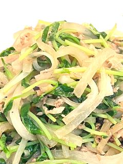 ポン酢味の常備菜!豆苗と大根のツナ炒め-レシピのメイン写真