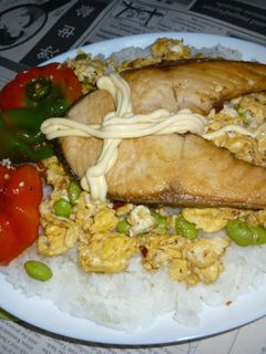 紅鮭+神楽南蛮と枝豆炒り卵のカフェ丼-レシピのメイン写真