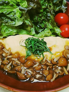 レンジで豆腐オムレツ♪なめこのあんかけ-レシピのメイン写真