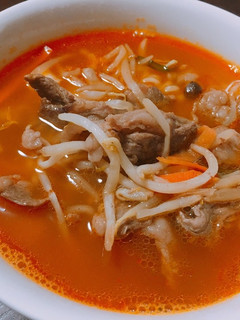 肉野菜炒めと辛ラーメンでちゃちゃっとご飯-レシピのメイン写真