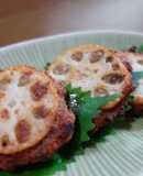 蓮根入り秋刀魚つみれのはさみ揚げ