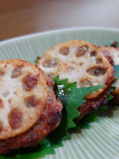 蓮根入り秋刀魚つみれのはさみ揚げ-レシピのメイン写真