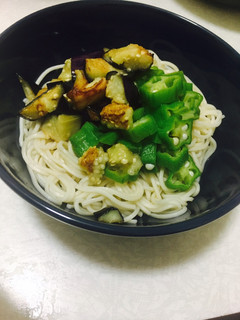 揚げなすとオクラの冷やしそうめん。-レシピのメイン写真