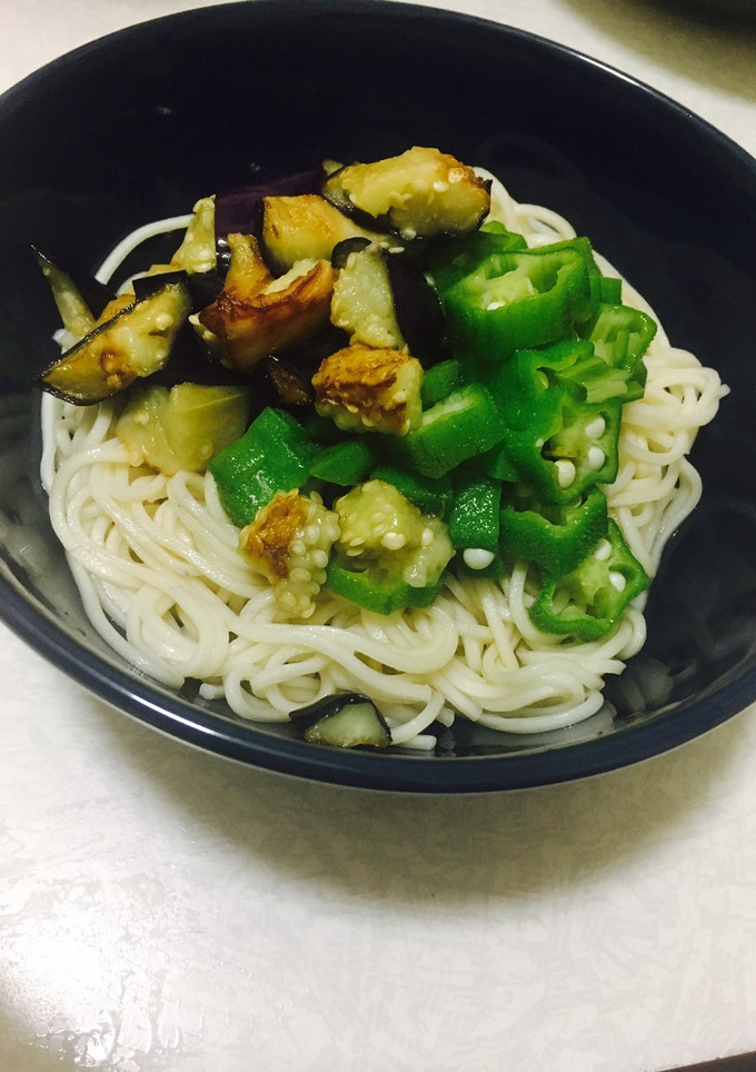 揚げなすとオクラの冷やしそうめん。-レシピのメイン写真
