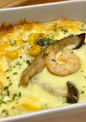 海老とあおさのマッシュポテトグラタン-レシピのメイン写真