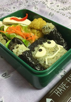 ハロウィンフランケン弁当-レシピのメイン写真