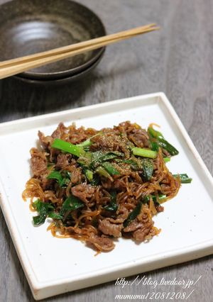 基本の和食・牛肉と糸こんにゃくの炒め煮。-レシピのメイン写真