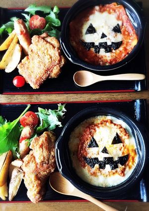 冷凍ラザニアでハロウィン-レシピのメイン写真