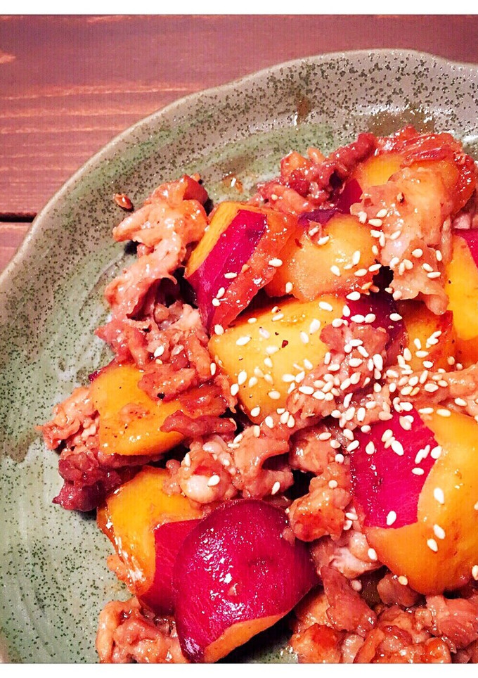 豚肉とサツマイモの甘辛炒め-レシピのメイン写真