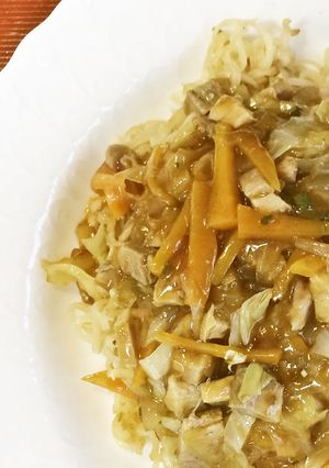 サッポロ一番醤油味であんかけ〜焼きそば-レシピのメイン写真