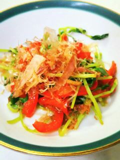 豆苗とパプリカのおかか和え-レシピのメイン写真