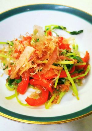 豆苗とパプリカのおかか和え-レシピのメイン写真