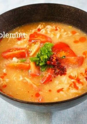 トマトと卵の酸辣湯風とろみめん-レシピのメイン写真