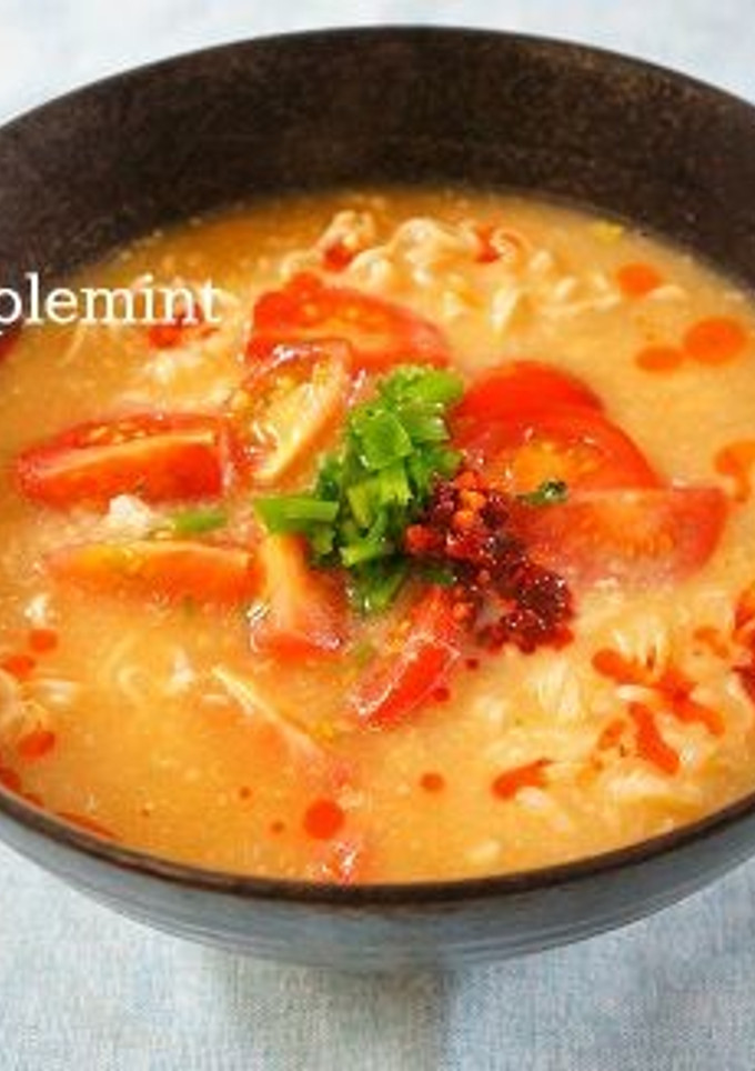 トマトと卵の酸辣湯風とろみめん-レシピのメイン写真