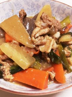 大根とニンジンの豚バラ味噌煮-レシピのメイン写真